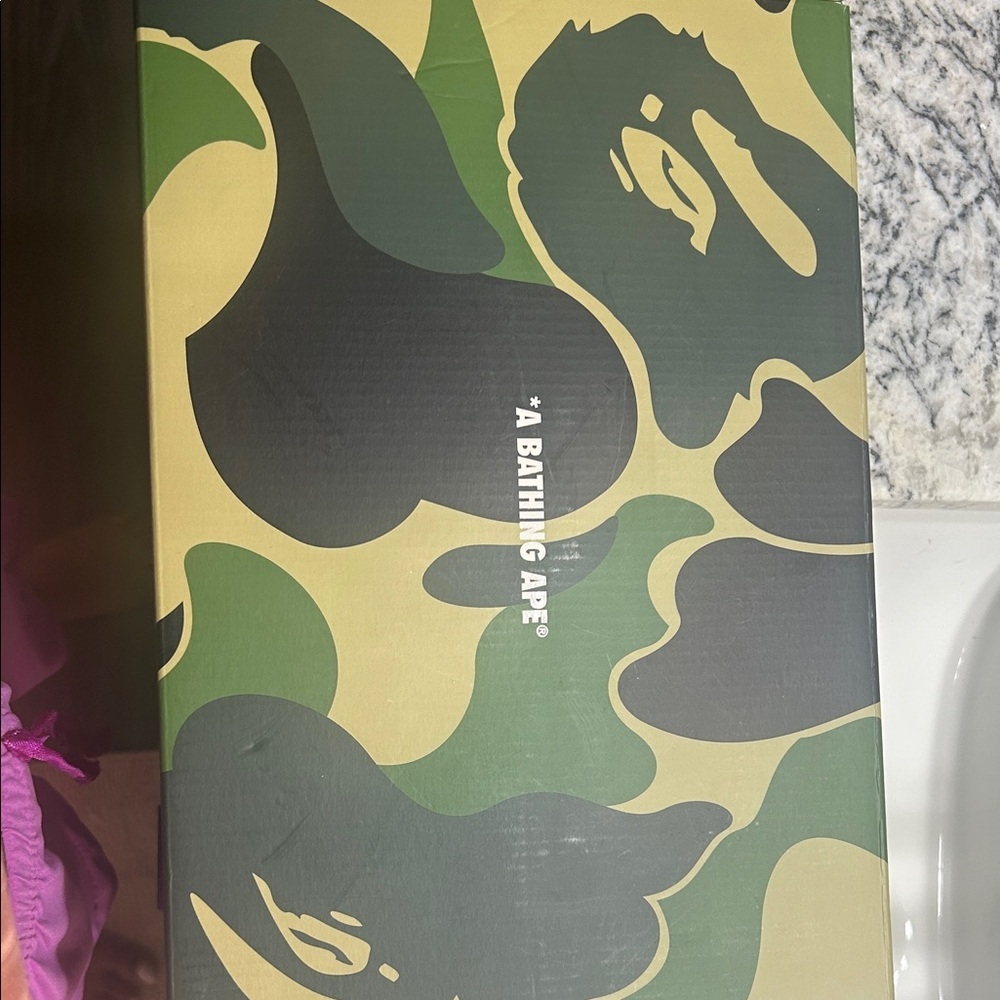 Bape White Sneakers with Navy Accents NW - Picture 7 of 9